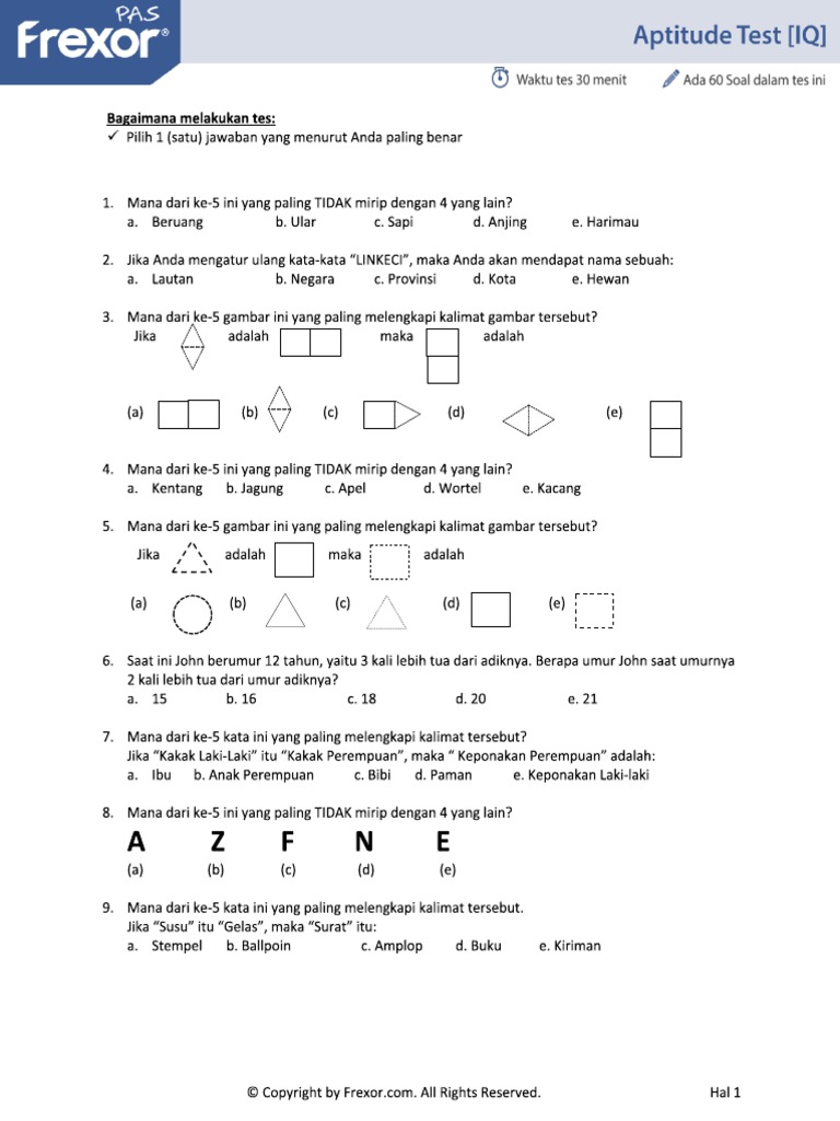 Soal - Aptitude Test | PDF