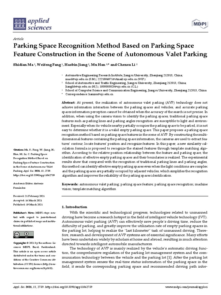 Parking Space Recognition Method Based On Parking | PDF | Qr Code ...