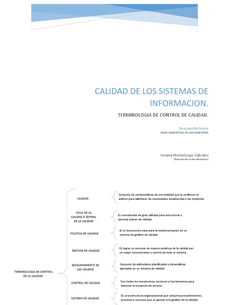 Mapa Conceptual de Calidad en Sistemas | PDF | Empresas | Calidad ...