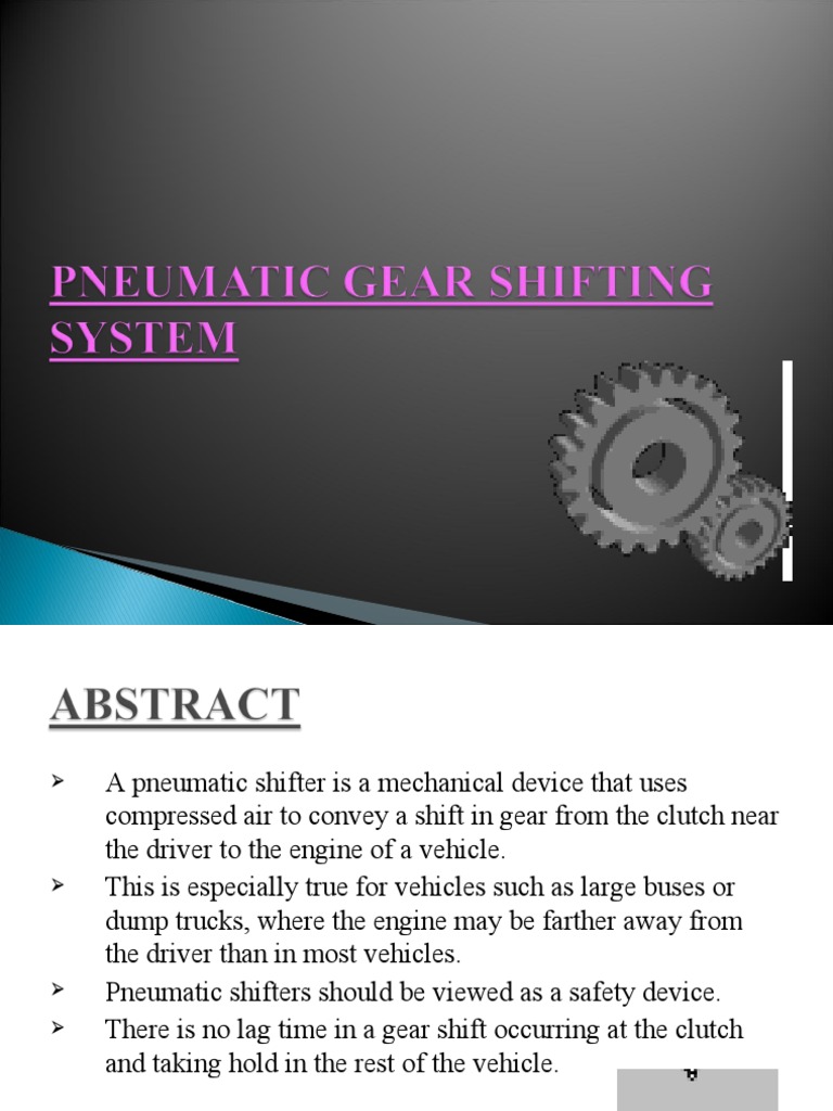 Pneumatic Gear Shifting System | PDF | Business | Computers