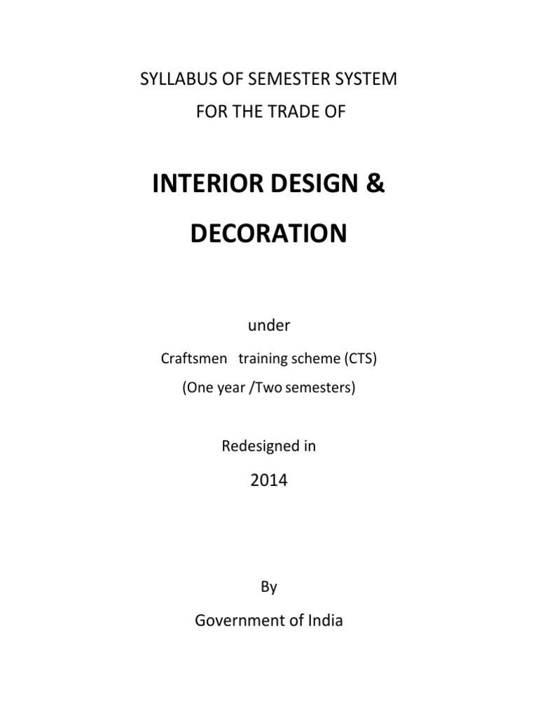 Interior Design & Decoration Syllabus | PDF | Interior Design ...