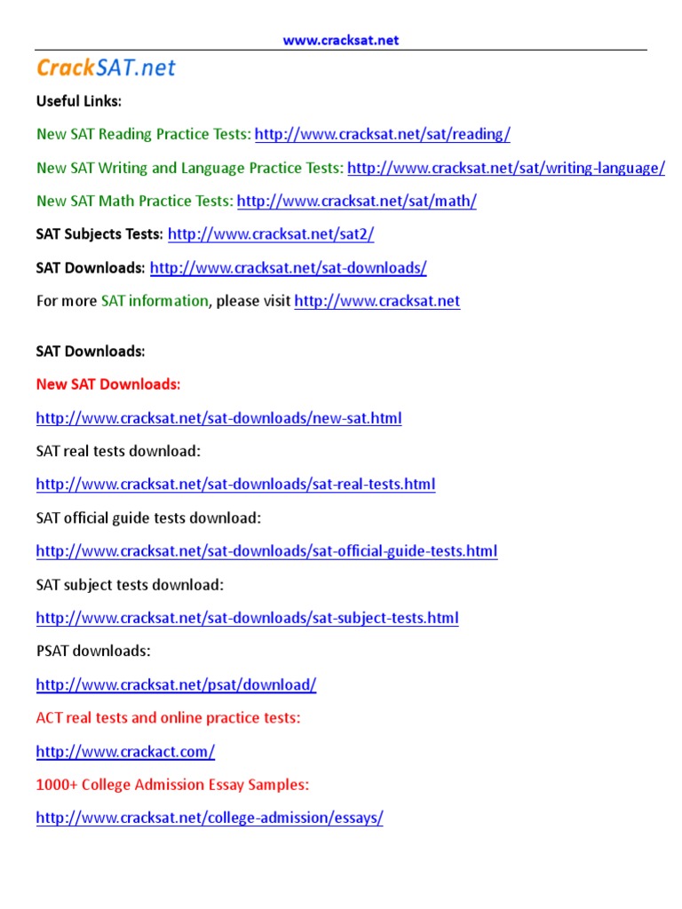 A Full-Length New SAT Math Practice Test | PDF | Computers