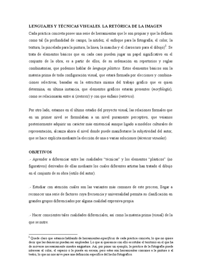 Lenguajes y Tecnicas Visuales | PDF | Arte
