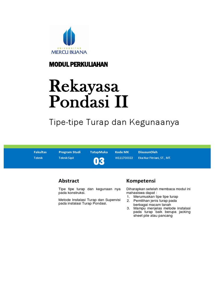 Rekayasa Pondasi 2 Modul 2 Pdf