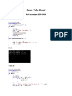 Name: Talha Ahmed Roll Number:20f-0464 Task 1