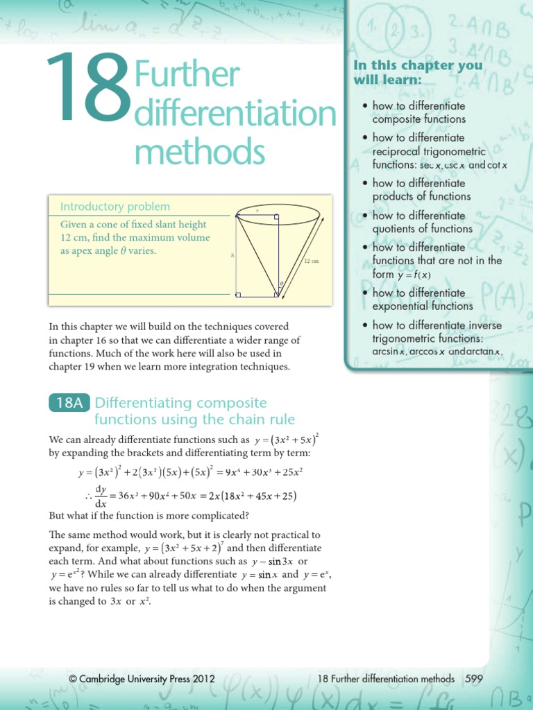 18 Further Differentiation Methods | PDF | Calculus | Elementary ...