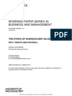 Working Paper Series in Business and Management: The Ethics of Shareholder Value