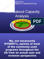 Roundabout Capacity Analysis: New York State Department of Transportation