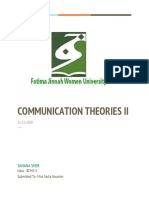 Communication Theories Ii: Sahana Sher