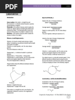 Notes On Linear Motion - Physics From 4 Lesson 1