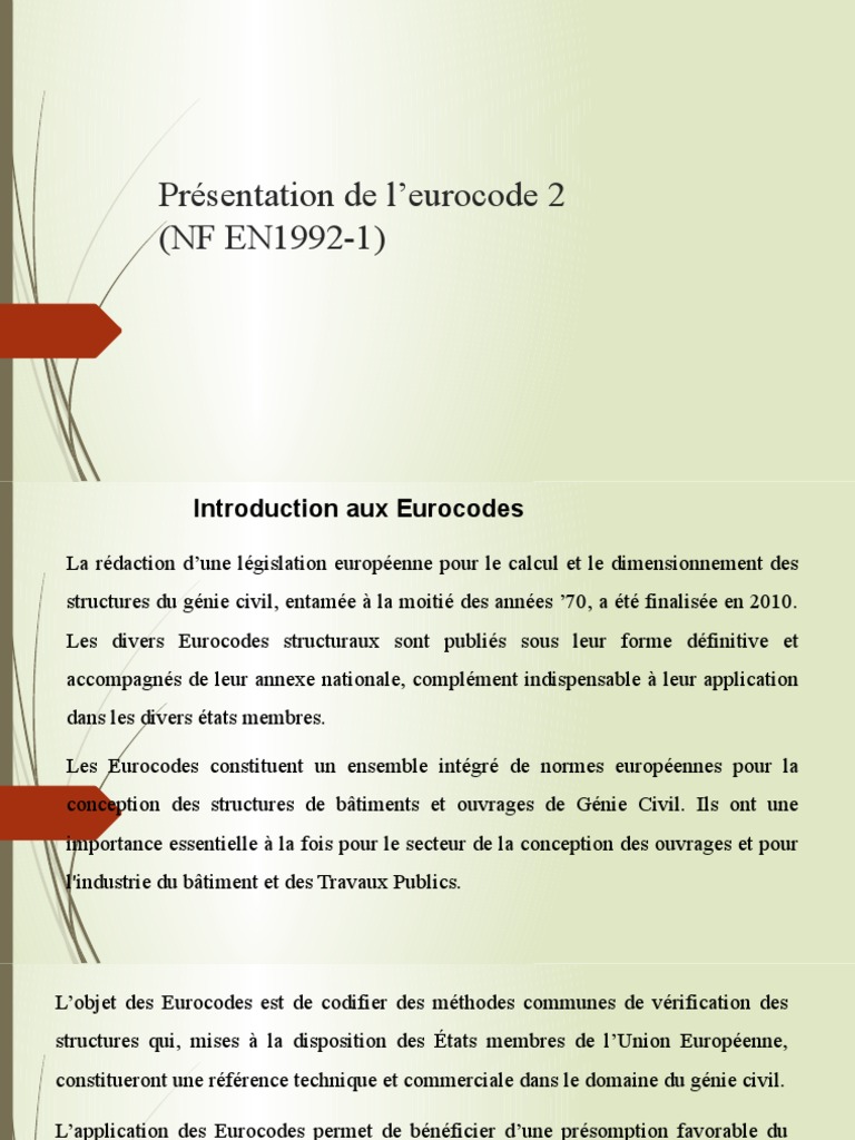 Introduction à l'Eurocode 2 | PDF | Béton | Ingénierie des structures
