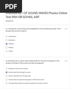 ANSWER KEY OF SOUND WAVES Online Test