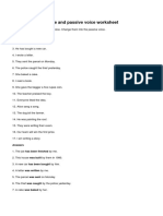 Active and Passive Voice Worksheet: Answers