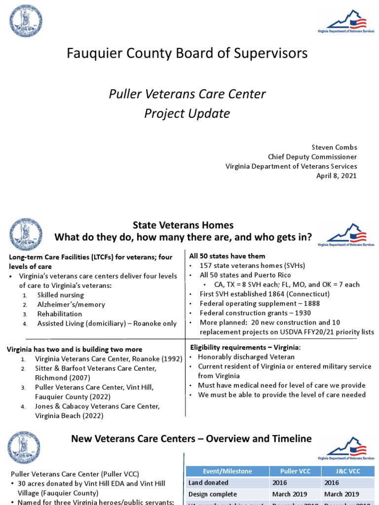Fauquier County Board of Supervisors Puller Veterans Care Center