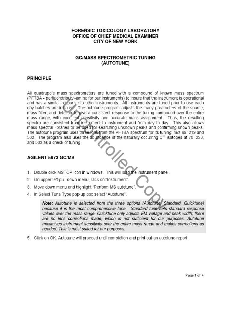 GCMS - K - MS Tune | PDF | Gas Chromatography–Mass Spectrometry | Mass ...