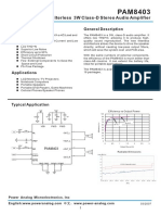 Filterless 3W Class-D Stereo Audio Amplifier: Key Features General Description