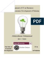 The Role of IT in Economic Development of Pakistan by Abdurrahman