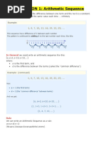 LESSON 1: Arithmetic Sequence: in General