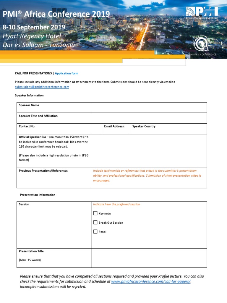 Speaker Application Form | PDF