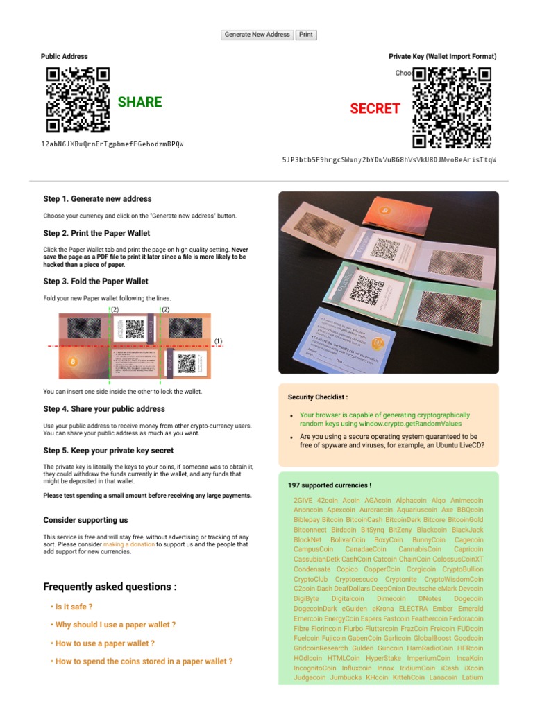 Universal Paper Wallet Generator For Bitcoin and Other Cryptocurrencies |  PDF | Bitcoin | Cryptocurrency