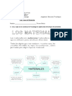 Guia Tipos de Materiales Tecnologia Tercero Basico