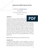 Comparison Between HDFC Bank and Axis Bank: Surbhi Shrivastav Research Scholar