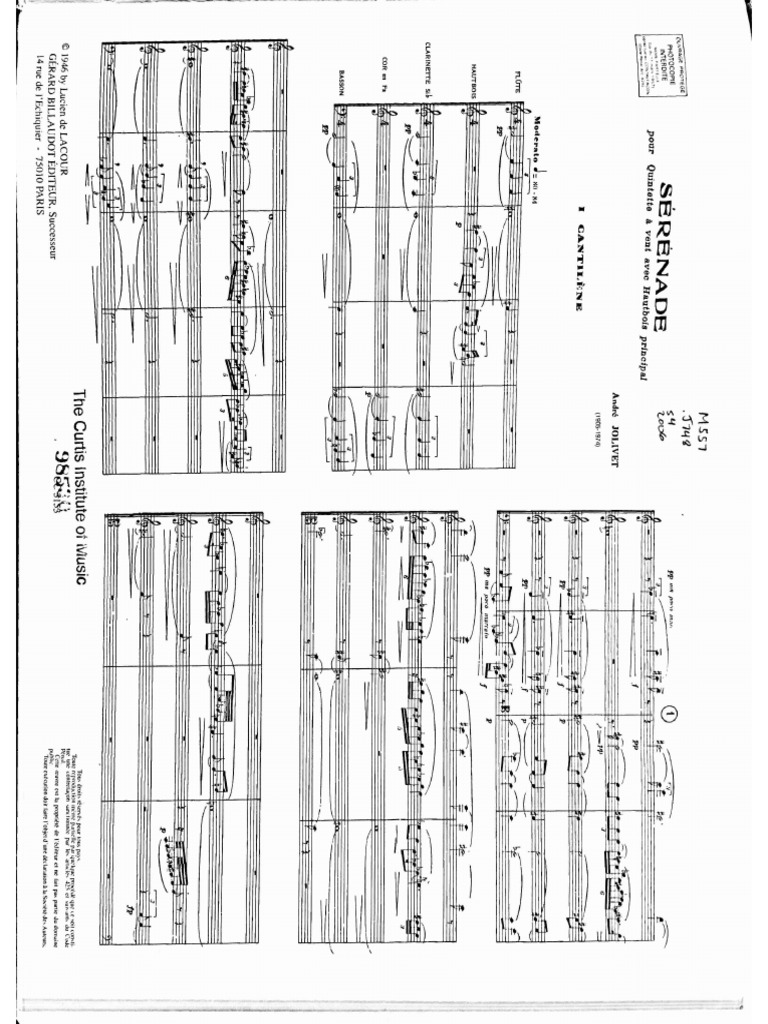 Jolivet Wind Serenade Score | PDF