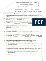 Ficha de Trabalho 7c2ba Ano Teoria Da Deriva Continental