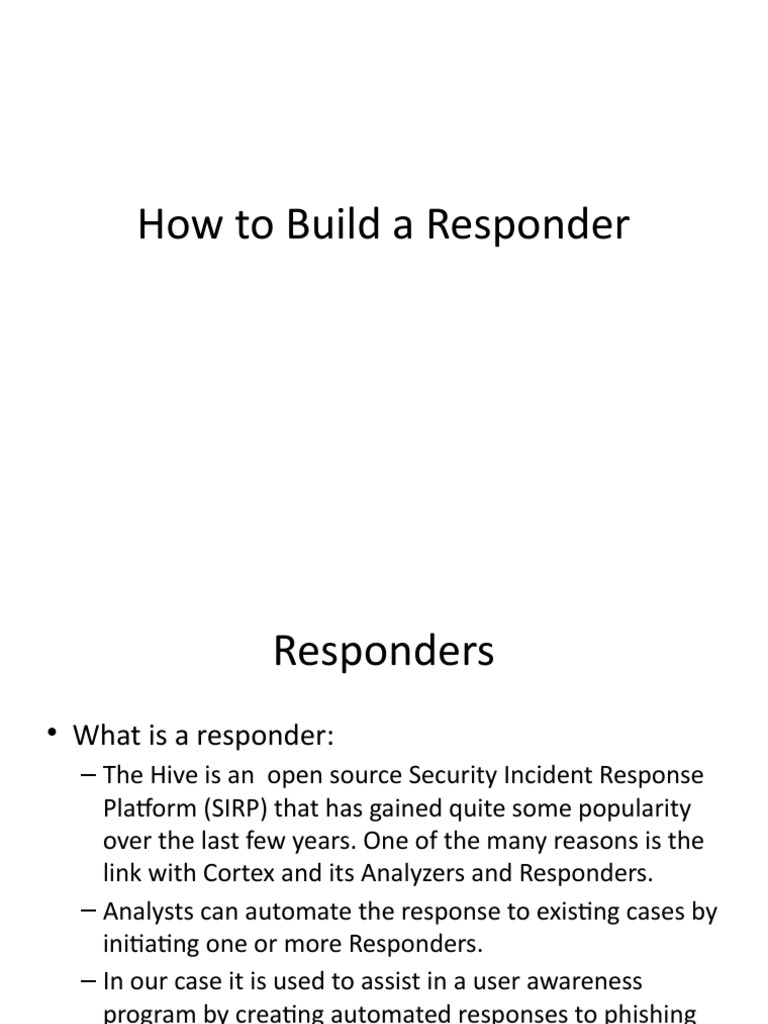 Building a Responder in The Hive | PDF | Software Engineering ...