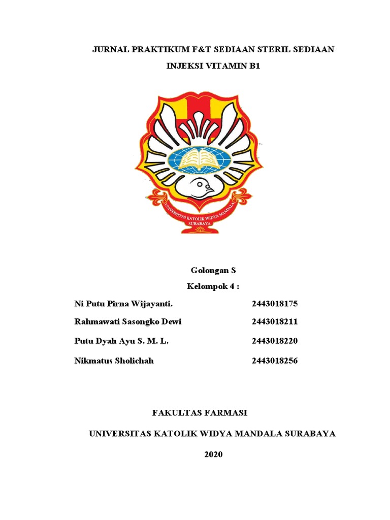 Kelompok 4 Golongan S Jurnal SVP Vitamin B1 Asisten Pak Teguh PDF