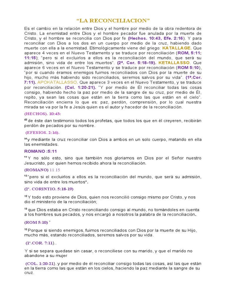 Significado de la Reconciliación con Dios | PDF | Cristo (título) | Pecado