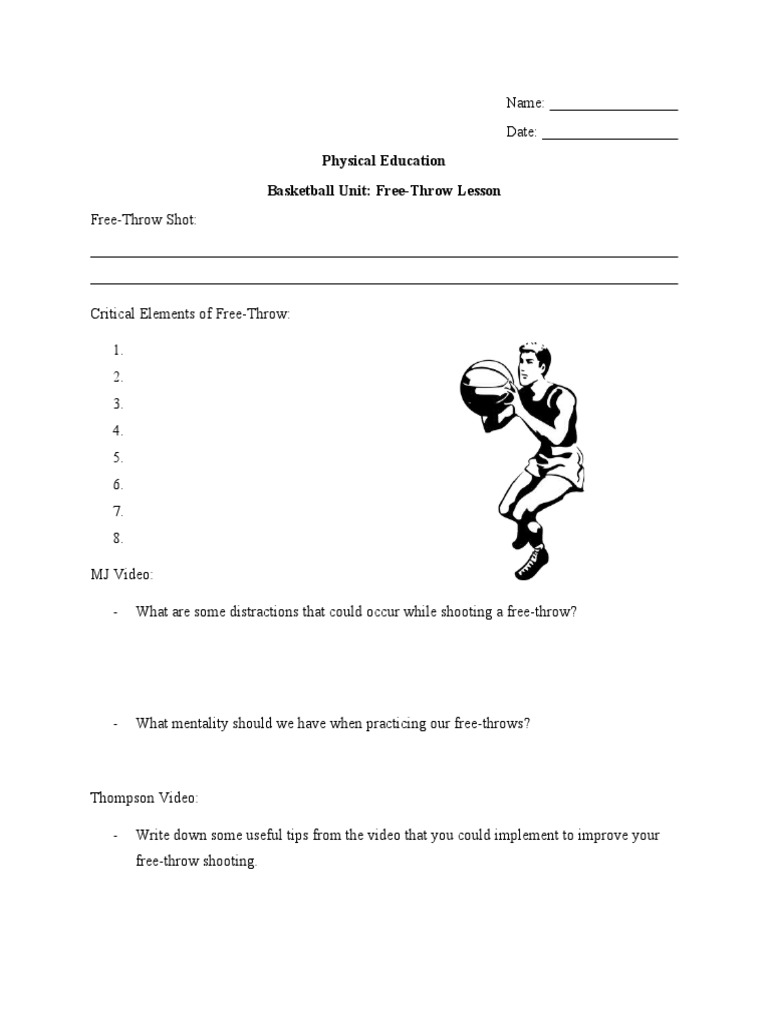Basketball Lesson Guided Notes PDF