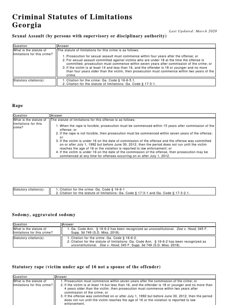 Policy Crime Definitions Export PDF Statute Of Limitations Sexual