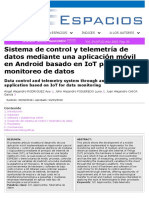 Sistema de Control y Telemetría de Datos Mediante Una Aplicación Móvil en Android Basado en IoT Para El Monitoreo de Datos