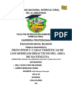 Trabajo Monografico de Principios y Caracteristas en Didactica en El Area de Matematica