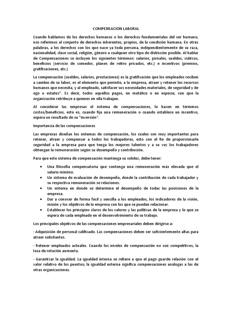 Administración de la Compensación Laboral | PDF | Salario | Empresas