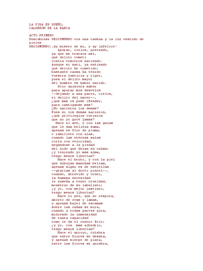 02 Monologo de Segismundo - La Vida Es Sueño | PDF