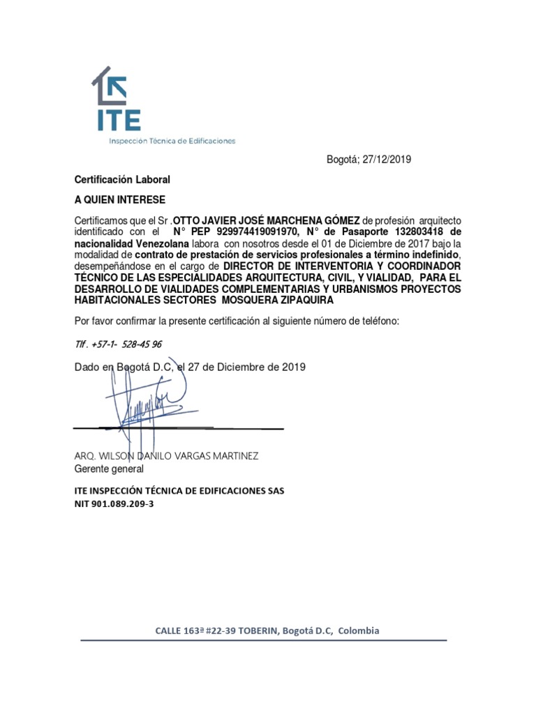 Certificacion ITE 27219 | PDF