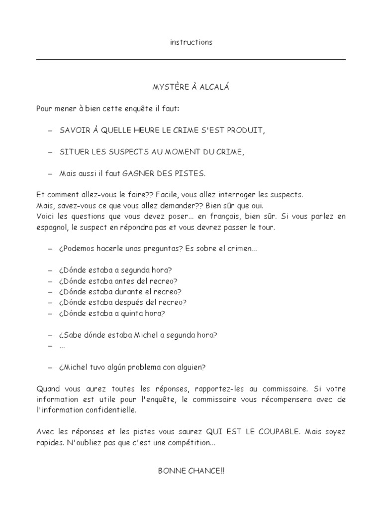 Cluedo Instructions | PDF