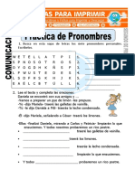 Ficha de Practica de Pronombres Para Segundo de Primaria