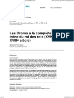 Les Oromo À La Conquête Du Trône Du Roi Des Rois - (XVIe-XVIIIe Siècle - )