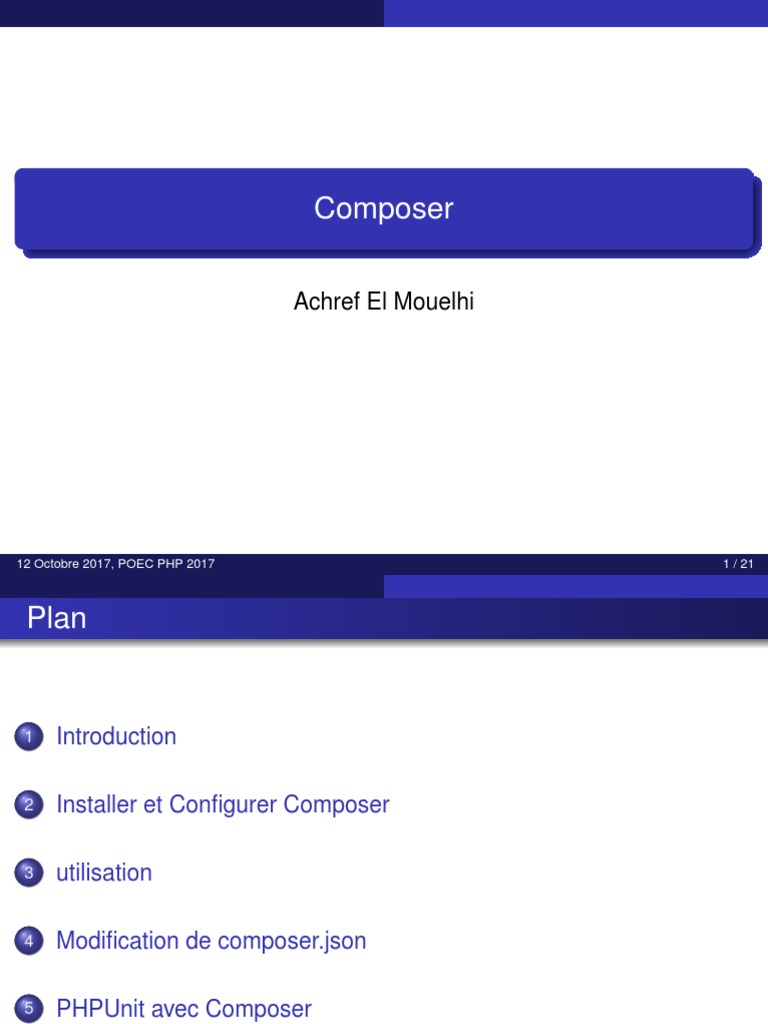 Guide d'utilisation de Composer en PHP | PDF | PHP | Développement de ...