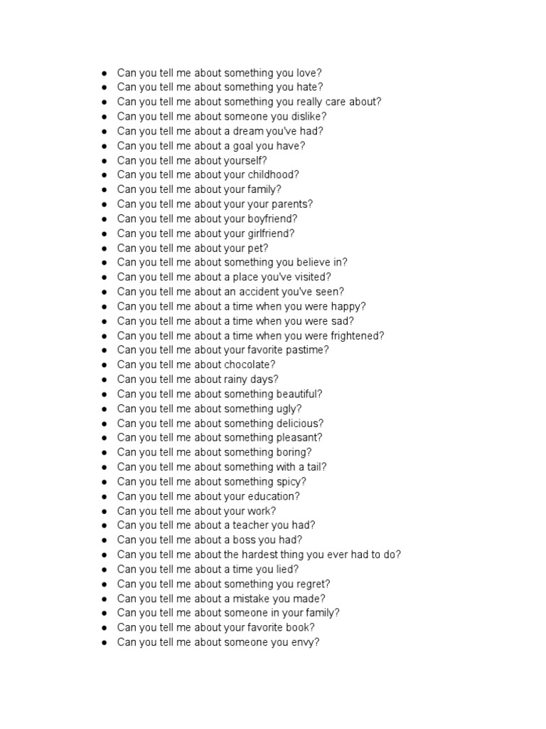 Speaking Test - Random Question | PDF