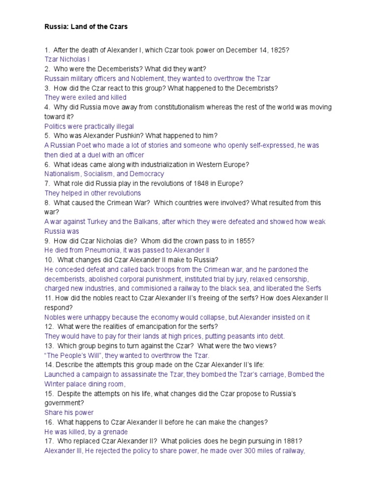 Russia Land of The Tsars PDF Nicholas Ii Of Russia Russian Empire