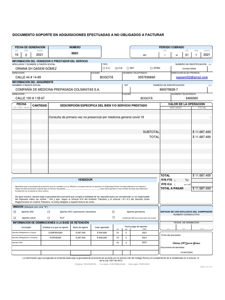 Documento Soporte No Obligados a Facturar | PDF | Economias | Business