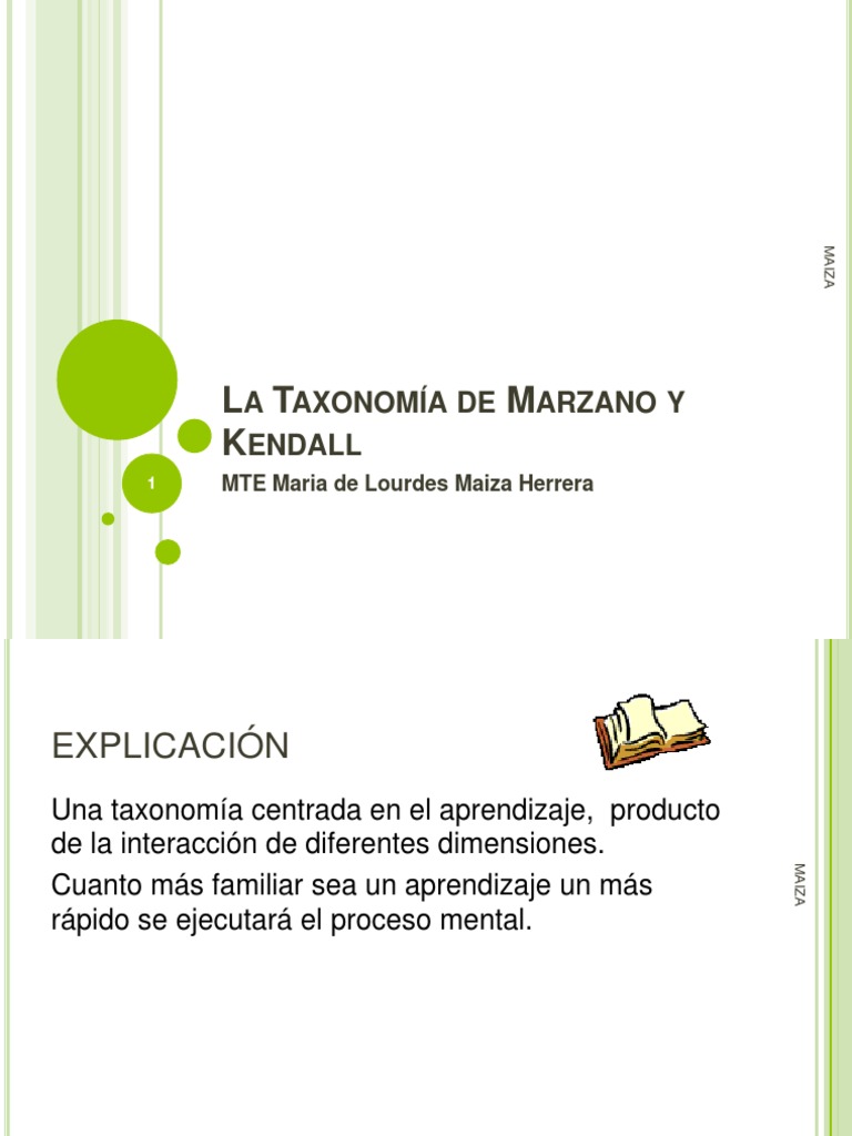 La Taxonomia de Marzano y Kendall PDF Evaluación Aprendizaje