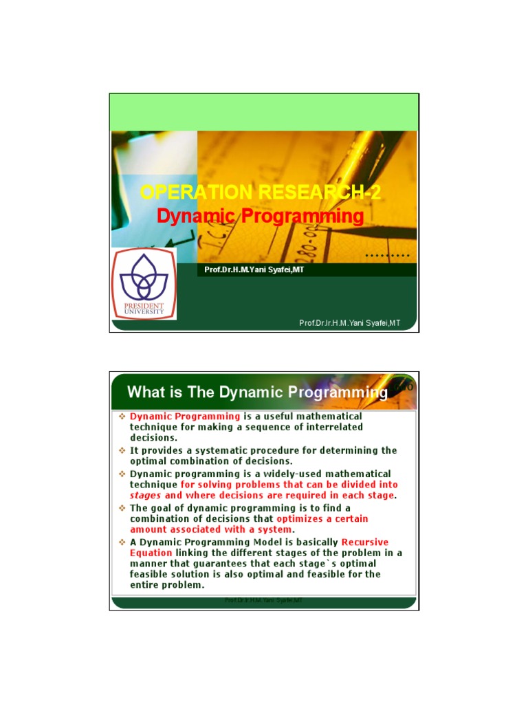 Operation Research 2 Dynamic Programming | PDF | Dynamic Programming ...