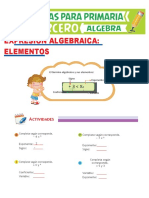 Elementos de Una Expresión Algebraica para Tercero de Primaria