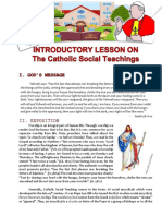 LESSON 1: INTRODUCTORY LESSON ON: The Catholic Social Teachings