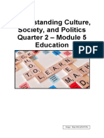 Understanding Culture, Society, and Politics Quarter 2 - Module 5 Education